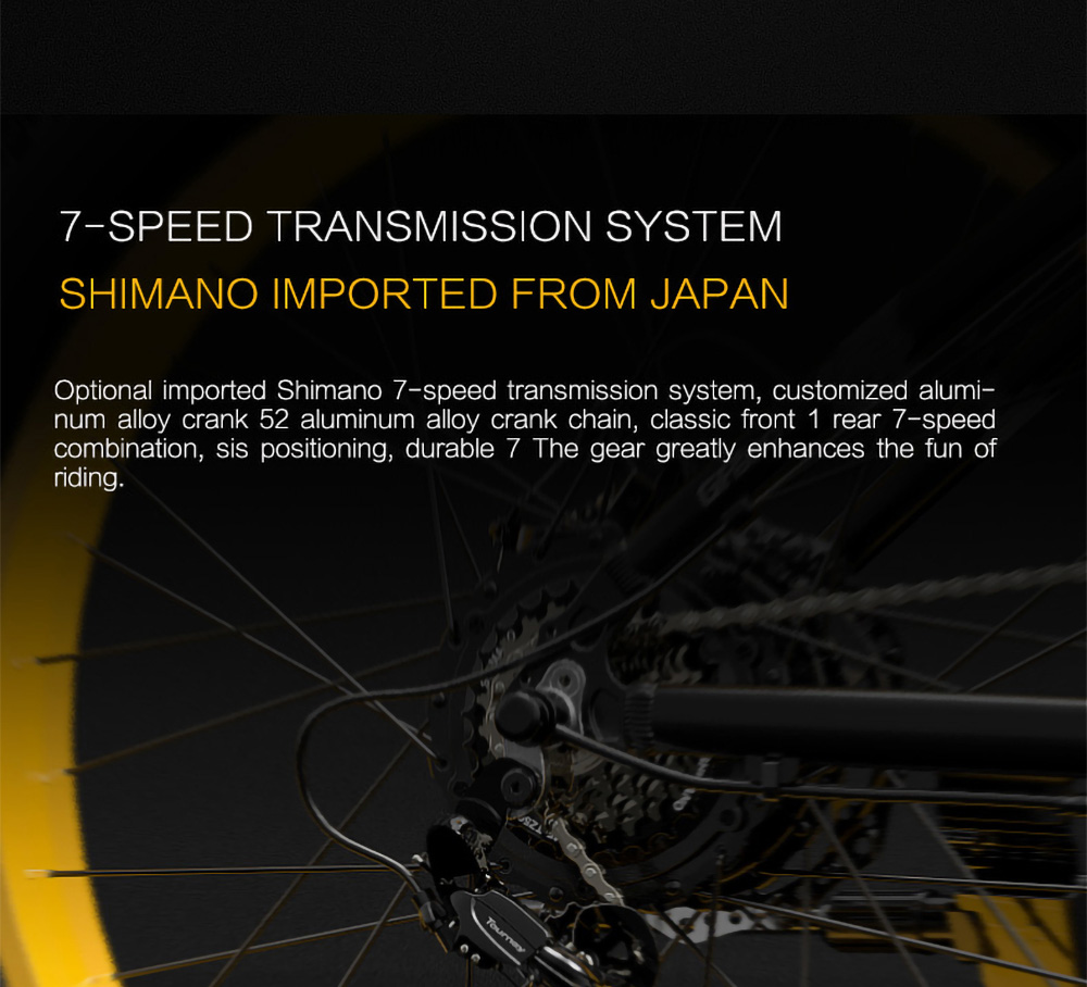 GOGOBEST GF600 Electric Bike 48V 13Ah Battery 1000W Motor 26x4.0 Inch Fat Tire Max Speed 40Km/h 110KM Power-assisted Mileage Range LCD Display IP54 Waterproof Aluminum Alloy Frame Shimano 7-speed Shift - Black Yellow -rockbros-shop 2feaa1c4773d46398989b11241e6ffbe 519223 19