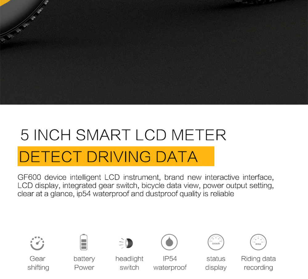 GOGOBEST GF600 Electric Bike 48V 13Ah Battery 1000W Motor 26x4.0 Inch Fat Tire Max Speed 40Km/h 110KM Power-assisted Mileage Range LCD Display IP54 Waterproof Aluminum Alloy Frame Shimano 7-speed Shift - Black Yellow -rockbros-shop 352f7bbf3e45486597b0ad37800526d6 519223 13