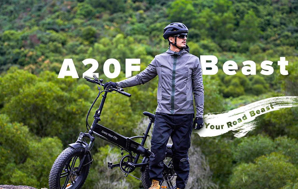 ADO A20F Beast Foldable E-Bike 20*4.0 Inch Fat Tire 250W Motor 25Km/h Speed 36V 14.5Ah Battery For 120KM Range Torque Sensor Shimano 7 Speed Dual Hydraulic Disc Brake IPX5 Waterproof IPS Color Display With ADO EBIKE App Control - White -rockbros-shop 3ad62c50 b5c9 4e2f acb2 af2c77adc262