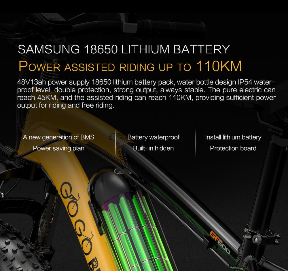 GOGOBEST GF600 Electric Bike 48V 13Ah Battery 1000W Motor 26x4.0 Inch Fat Tire Max Speed 40Km/h 110KM Power-assisted Mileage Range LCD Display IP54 Waterproof Aluminum Alloy Frame Shimano 7-speed Shift - Black Grey -rockbros-shop 5503fcc716f74ec3bab87bea1ca820dc 519226 4