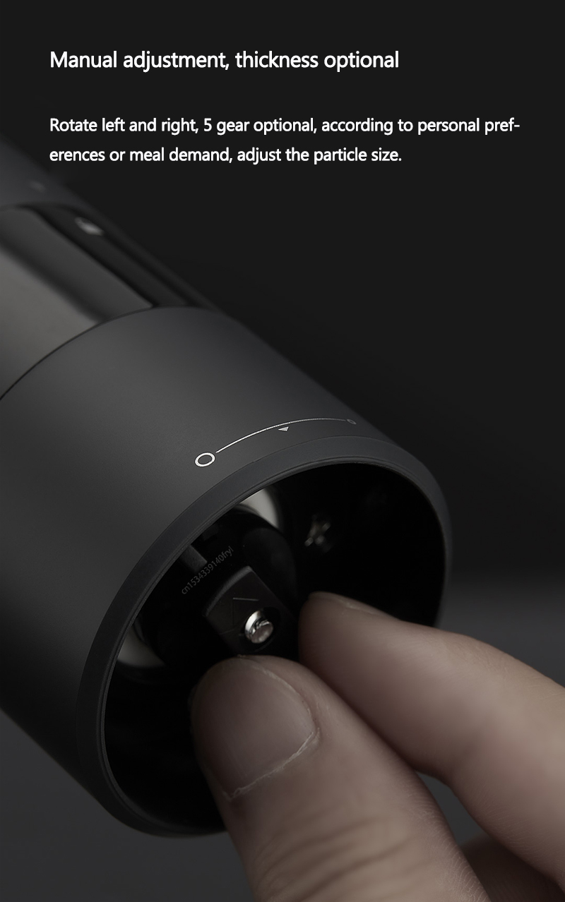 Xiaomi Youpin Huohou Electric Automatic Mill Pepper and Salt Grinder Charger Version & Ceramic Grinding Core - White