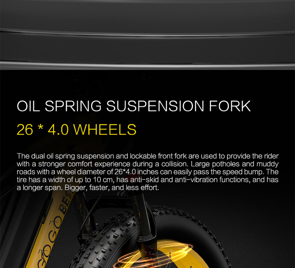 GOGOBEST GF600 Electric Bike 48V 13Ah Battery 1000W Motor 26x4.0 Inch Fat Tire Max Speed 40Km/h 110KM Power-assisted Mileage Range LCD Display IP54 Waterproof Aluminum Alloy Frame Shimano 7-speed Shift - Black Yellow 27 GOGOBEST GF600 Electric Bike 48V 13Ah Battery 1000W Motor 26x4.0 Inch Fat Tire Max Speed 40Km/h 110KM Power-assisted Mileage Range LCD Display IP54 Waterproof Aluminum Alloy Frame Shimano 7-speed Shift - Black Yellow -rockbros-shop 862c64723dbd44f08f2830f7027e66fa 519224 17