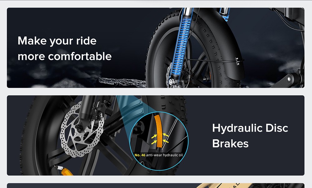 ADO A20F Beast Foldable E-Bike 20*4.0 Inch Fat Tire 250W Motor 25Km/h Speed 36V 14.5Ah Battery For 120KM Range Torque Sensor Shimano 7 Speed Dual Hydraulic Disc Brake IPX5 Waterproof IPS Color Display With ADO EBIKE App Control - Black 21 ADO A20F Beast Foldable E-Bike 20*4.0 Inch Fat Tire 250W Motor 25Km/h Speed 36V 14.5Ah Battery For 120KM Range Torque Sensor Shimano 7 Speed Dual Hydraulic Disc Brake IPX5 Waterproof IPS Color Display With ADO EBIKE App Control - Black -rockbros-shop 90a7f0ca ed1b 49c0 bd64 e059d3fbc637