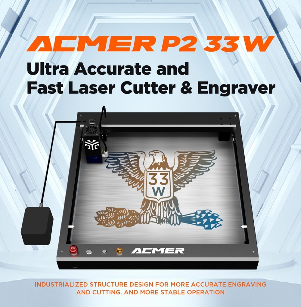 ACMER P2 - verdens mest kraftfulde hjemmeblå lasergravør