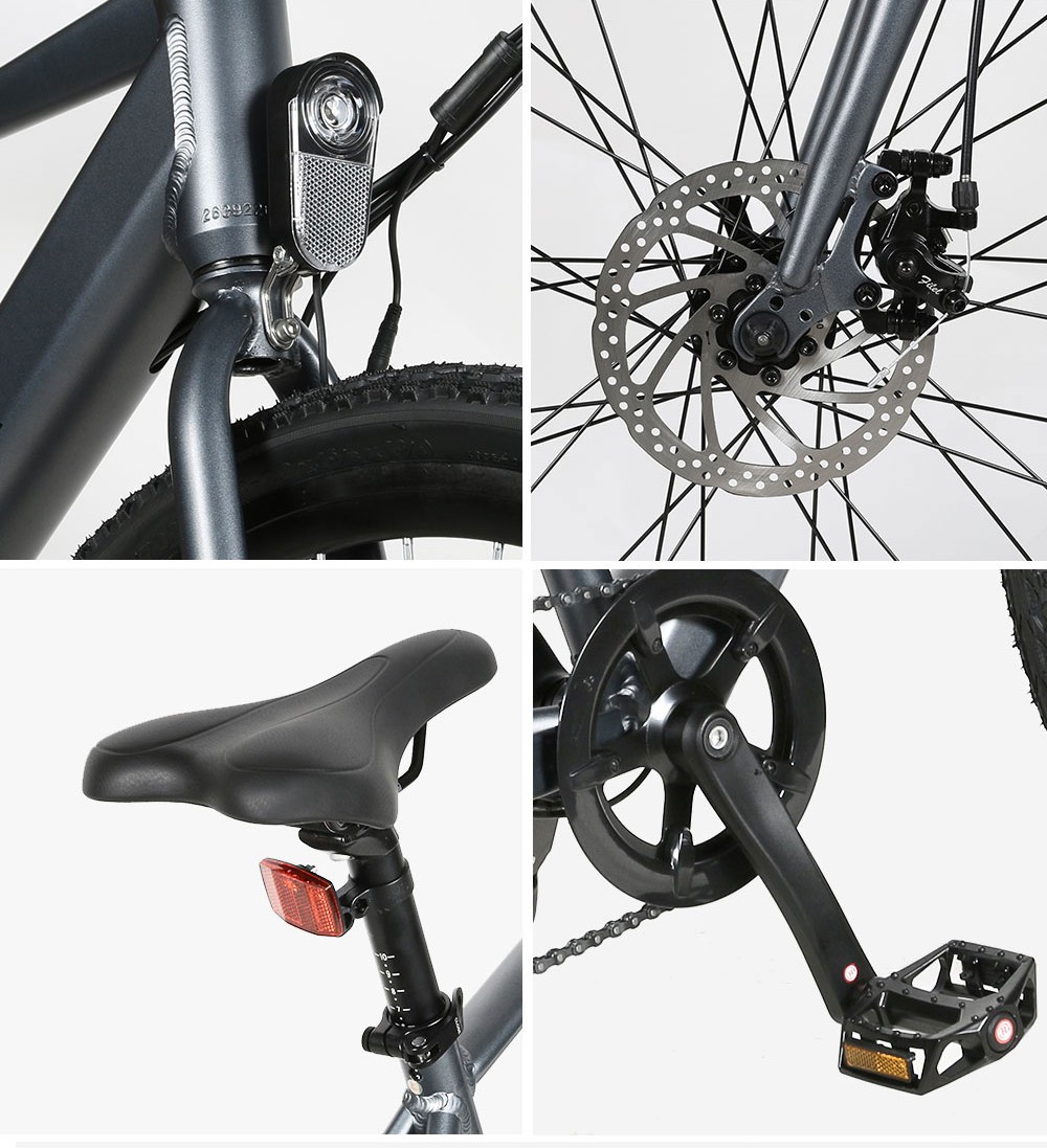 AVAKA R3 Electric Bike 700C*40C Inches Wheel 36V 350W Motor 12.5Ah Battery 32km/h Max Speed 70km Range Shimano 7-Speed Gear 120kg Load - White -rockbros-shop AVAKA R3 Electric Bike 36V 350W Motor White 519214 9