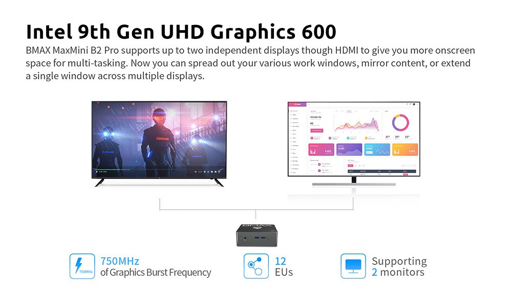 BMAX B2 Pro Mini PC Intel Gemini Lake J4105 CPU, 8GB RAM 256GB SSD Windows 11, 5G WiFi, Bluetooth 5.0 Space Grey - US 19 BMAX B2 Pro Mini PC Intel Gemini Lake J4105 CPU, 8GB RAM 256GB SSD Windows 11, 5G WiFi, Bluetooth 5.0 Space Grey - US -IMOU Sales BMAX B2 Pro Mini PC 8GB RAM 256GB SSD 519467 5