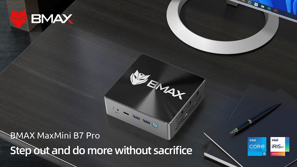 BMAX B7 Pro Mini PC Intel Core I5-1145G7 4 Cores 8 Threads CPU, 8GB DDR4 1TB SSD Windows 11, 5G WiFi, Bluetooth 5.2 Grey - EU -IMOU Sales BMAX B7 Pro Mini PC Intel Core i5 1145G7 519468 0
