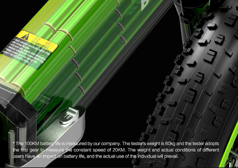 BEZIOR X1500 Folding Electric Mountain Bike 26*4.0 Inch Fat Tires 12.8Ah 48V 1500W 40Km/h 100KM Mileage Max Load 200KG Shimano 27-Speed Shifter - Black Green -rockbros-shop Bezior X1500 12 8Ah 48V 1500W 26 Innch 40Km h 519194 7