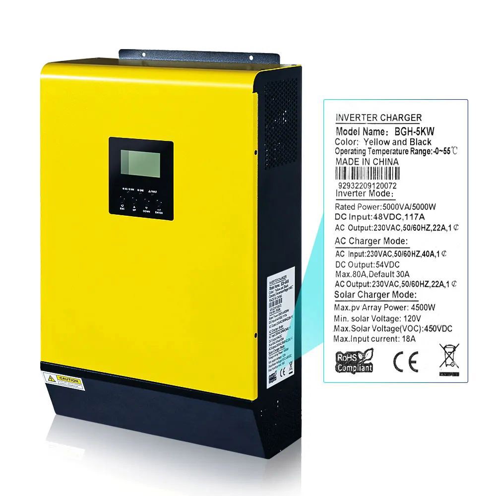 Promotion > DAXTROMN Onduleur Solaire Hybride 5000W, Chargeur Solaire ...