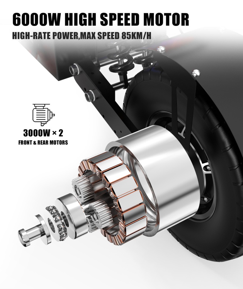 DUOTTS D99 Off-Road Electric Scooter 13 Inch Pneumatic Tires 3000W*2 Dual Motors 85Km/h Max Speed 60V 38Ah Battery 100KM Long Range 150KG Max Load Dual Shock Absorption With Turn Signal Lights Front & Rear Hydraulic Brake Oil Brake -rockbros-shop DUOTTS D99 Off road Electric Scooter 3000W 2 Motors 519282 6