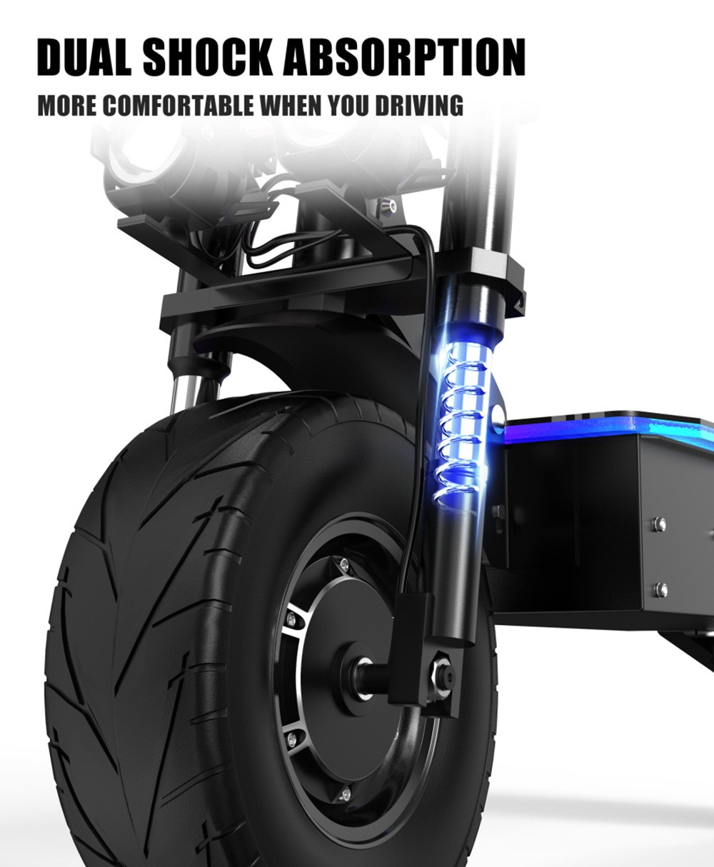 DUOTTS D99 Off-Road Electric Scooter 13 Inch Pneumatic Tires 3000W*2 Dual Motors 85Km/h Max Speed 60V 38Ah Battery 100KM Long Range 150KG Max Load Dual Shock Absorption With Turn Signal Lights Front & Rear Hydraulic Brake Oil Brake -rockbros-shop DUOTTS D99 Off road Electric Scooter 3000W 2 Motors 519282 7