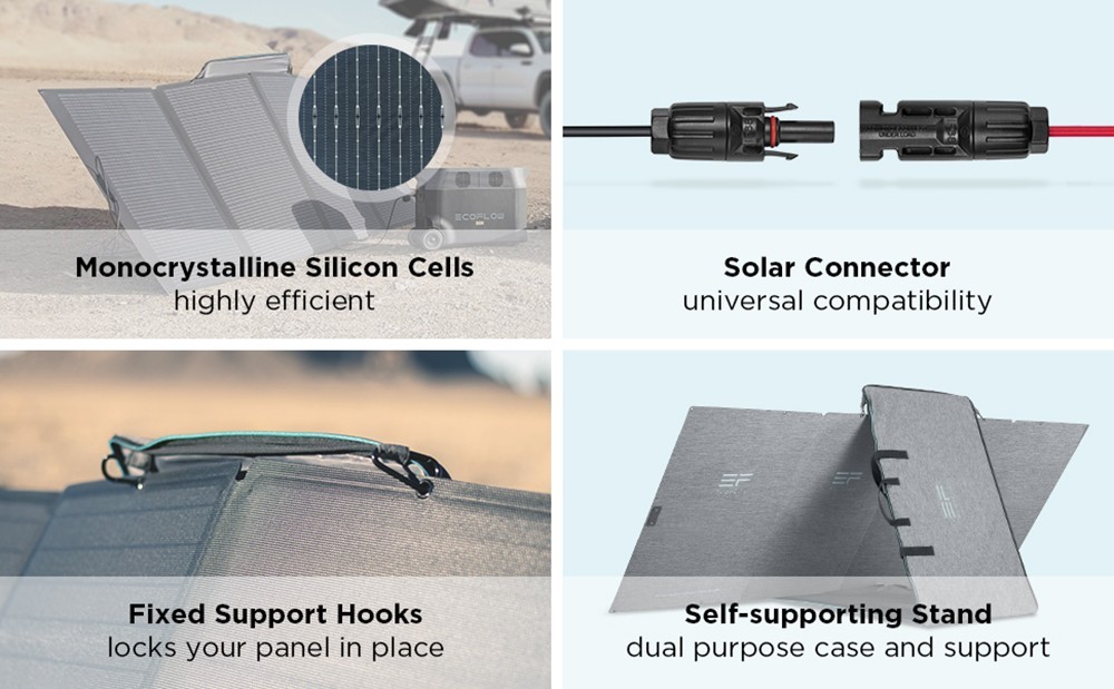 EcoFlow 400W Portable Solar Panel With Kickstand Case, 22.4% Conversion Efficiency, Waterproof IP68 15 EcoFlow 400W Portable Solar Panel With Kickstand Case, 22.4% Conversion Efficiency, Waterproof IP68 -IMOU Sales EcoFlow 400W Portable Solar Panel 519455 1