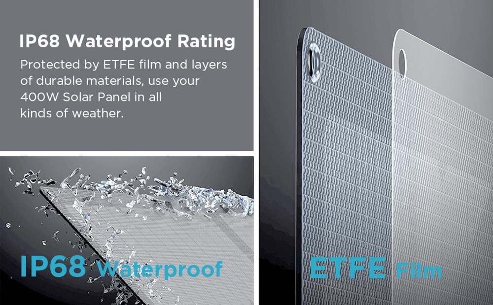 EcoFlow 400W Portable Solar Panel With Kickstand Case, 22.4% Conversion Efficiency, Waterproof IP68 17 EcoFlow 400W Portable Solar Panel With Kickstand Case, 22.4% Conversion Efficiency, Waterproof IP68 -IMOU Sales EcoFlow 400W Portable Solar Panel 519455 3