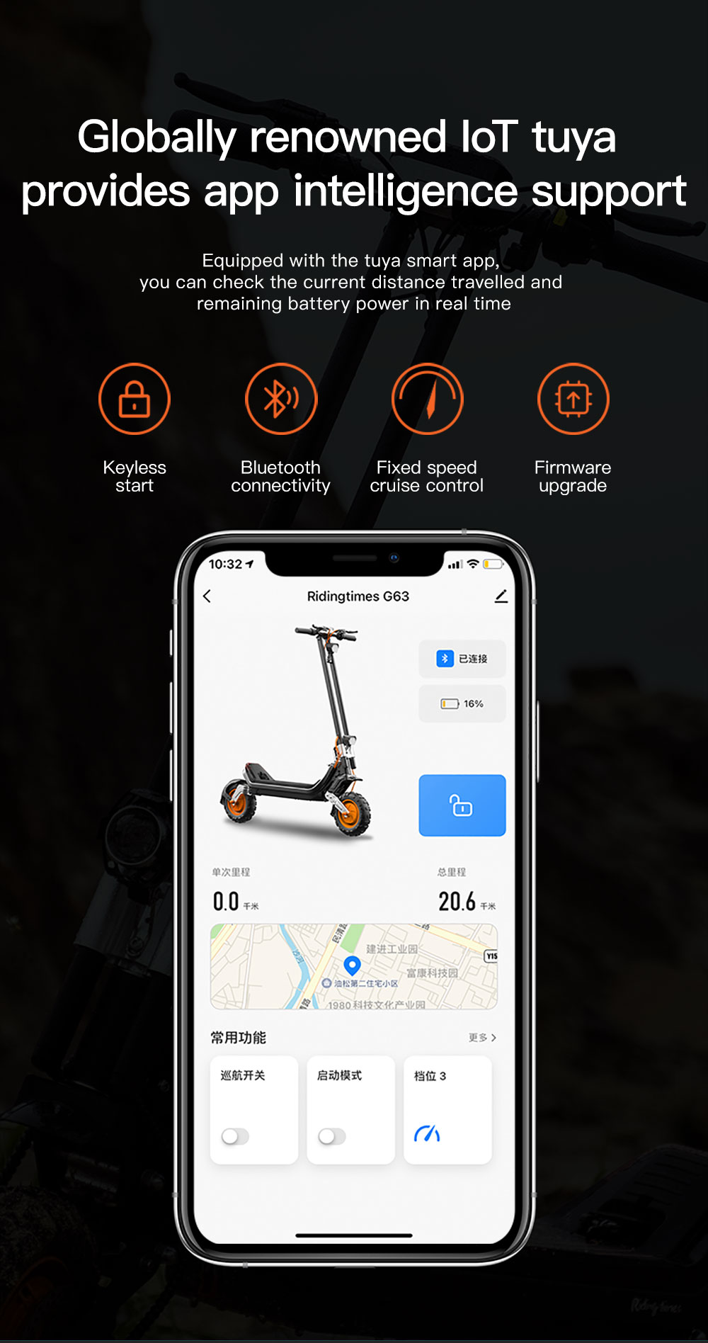 G63 Electric Scooter 11 Inch Pneumatic Off-road Tires 1200W*2 Dual Motors 48V 20Ah Battery 55Km/h Max Speed 50KM Range Tuya APP Control Removable Battery Black 14 G63 Electric Scooter 11 Inch Pneumatic Off-road Tires 1200W*2 Dual Motors 48V 20Ah Battery 55Km/h Max Speed 50KM Range Tuya APP Control Removable Battery Black -rockbros-shop G63 Electric Scooter 1200W 2 Dual Motors 519528 10