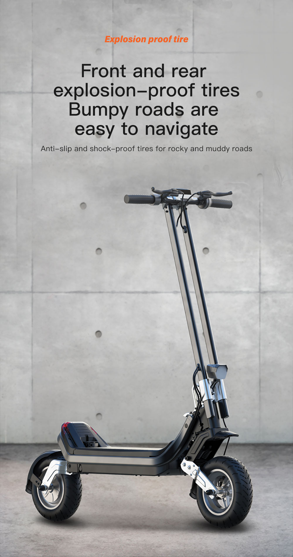 G63 Electric Scooter 1200W Single Motor 48V 15Ah Battery 50Km/h Max Speed 50KM Range 11 Inch Pneumatic Tires Tuya APP Control Removable Battery Black -rockbros-shop G63 Electric Scooter 1200W Single Motor 48V 15Ah Battery 519529 11