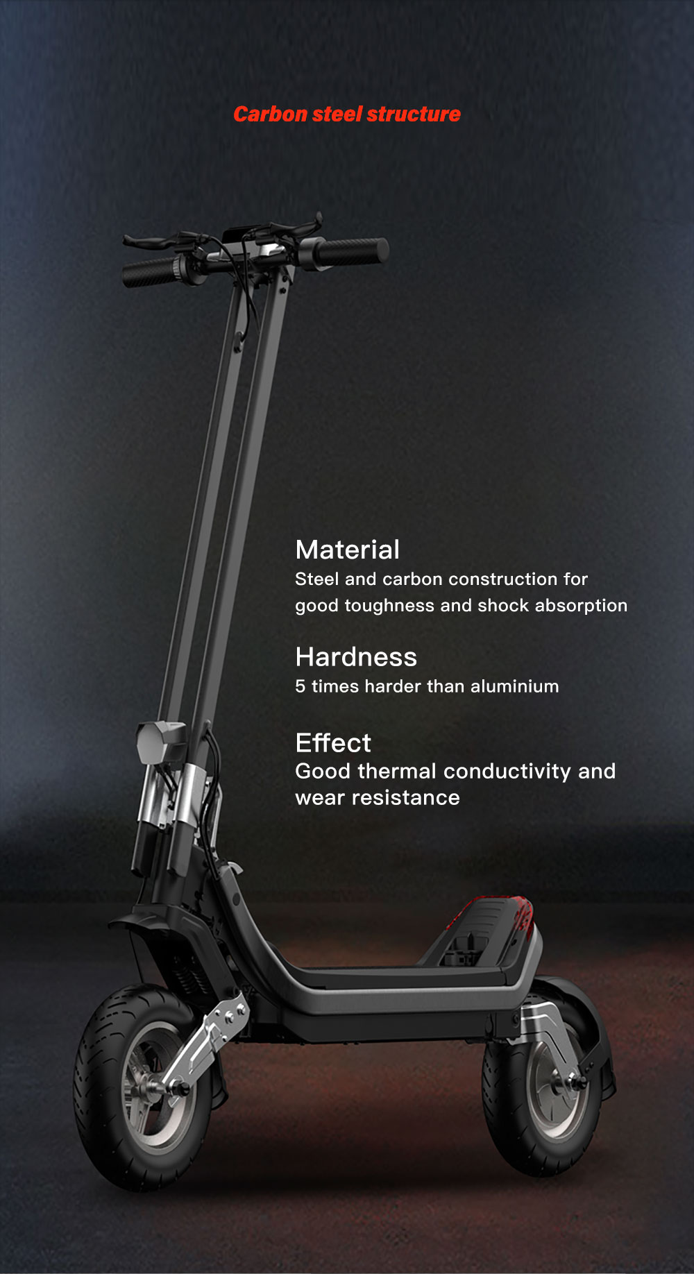 G63 Electric Scooter 1200W Single Motor 48V 15Ah Battery 50Km/h Max Speed 50KM Range 11 Inch Pneumatic Tires Tuya APP Control Removable Battery Black -rockbros-shop G63 Electric Scooter 1200W Single Motor 48V 15Ah Battery 519529 3