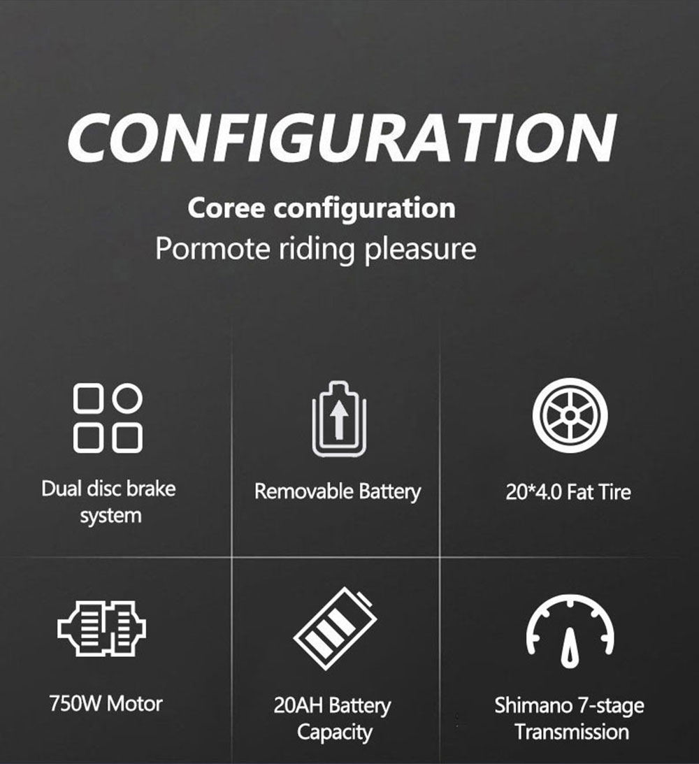 GOGOBEST GF500 Electric Bicycle 20*4.0 Inch Fat Tire 750W Motor 45Km/h Top Speed 48V 20Ah Battery 90-100KM Max Range Shimano 7-Speed Transmission Dual Disc Brake 15 GOGOBEST GF500 Electric Bicycle 20*4.0 Inch Fat Tire 750W Motor 45Km/h Top Speed 48V 20Ah Battery 90-100KM Max Range Shimano 7-Speed Transmission Dual Disc Brake -rockbros-shop GOGOBEST GF500 Electric Bicycle 20 4 0 inch Tire 519207 1