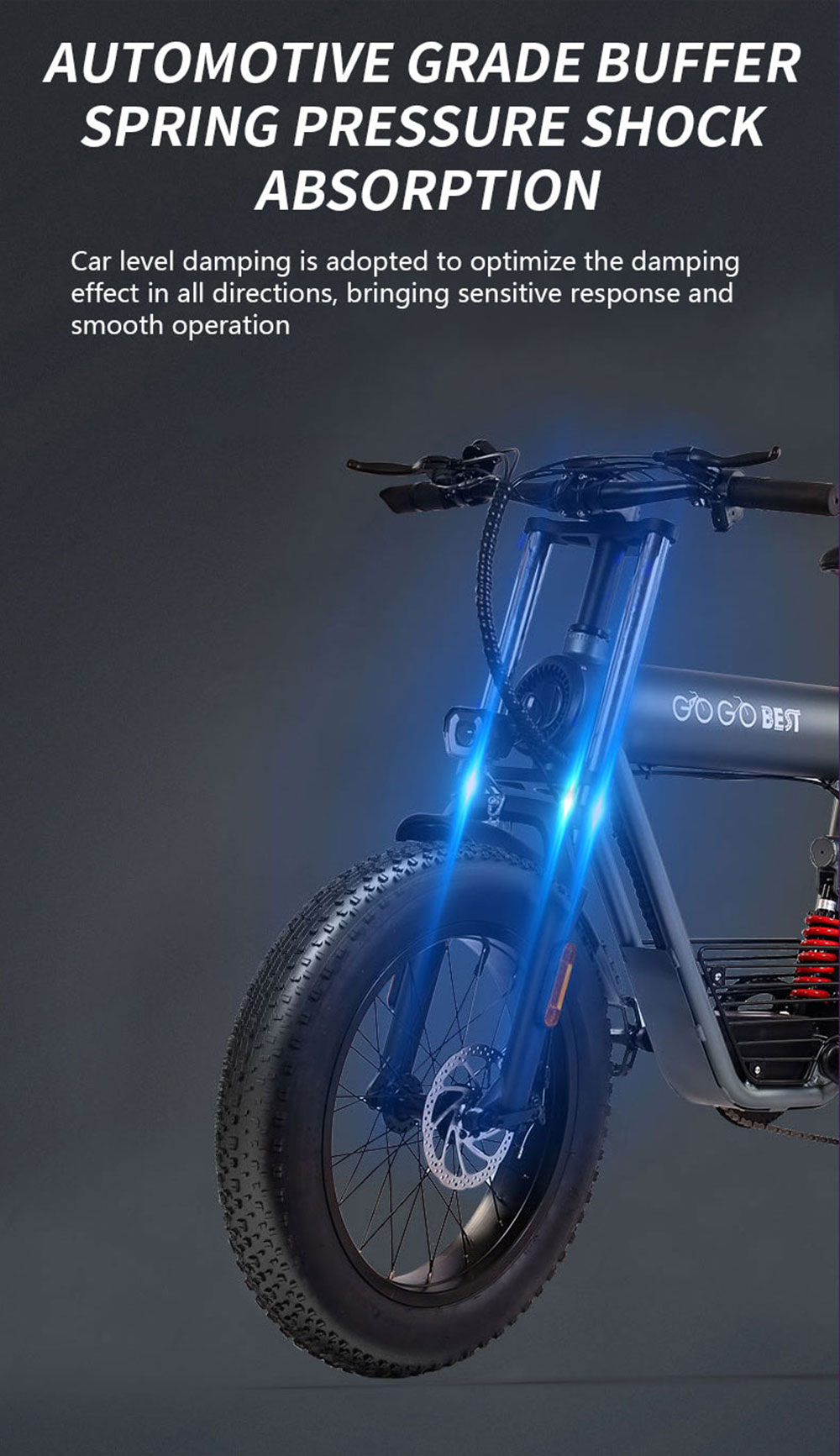 GOGOBEST GF500 Electric Bicycle 20*4.0 Inch Fat Tire 750W Motor 45Km/h Top Speed 48V 20Ah Battery 90-100KM Max Range Shimano 7-Speed Transmission Dual Disc Brake 20 GOGOBEST GF500 Electric Bicycle 20*4.0 Inch Fat Tire 750W Motor 45Km/h Top Speed 48V 20Ah Battery 90-100KM Max Range Shimano 7-Speed Transmission Dual Disc Brake -rockbros-shop GOGOBEST GF500 Electric Bicycle 20 4 0 inch Tire 519207 6