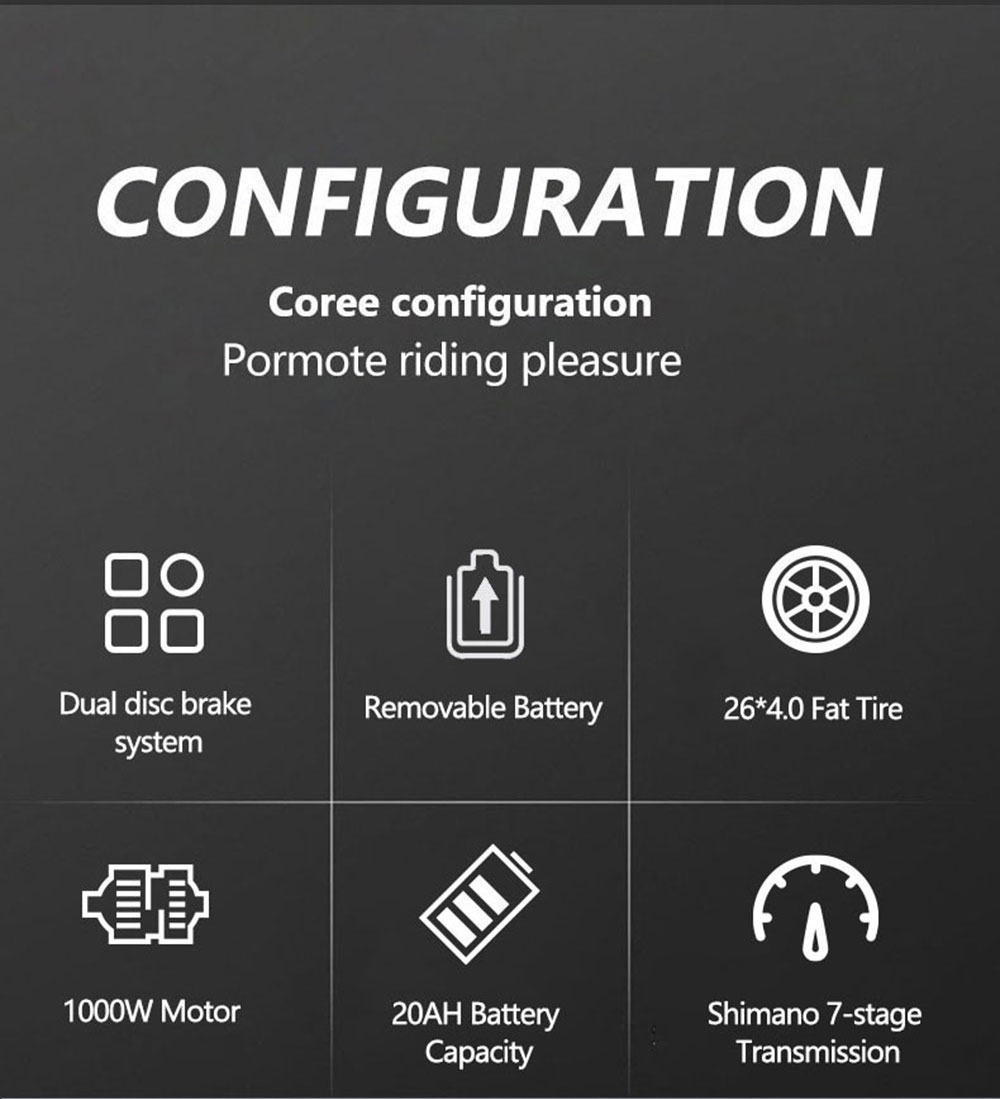 GOGOBEST GF650 Electric Bicycle 26*4.0 Inch Fat Tires 1000W Motor 45Km/h Top Speed 48V 20Ah Battery 90-100KM Max Range Dual Hydraulic Disc Brakes Shimano 7-Speed Transmission 15 GOGOBEST GF650 Electric Bicycle 26*4.0 Inch Fat Tires 1000W Motor 45Km/h Top Speed 48V 20Ah Battery 90-100KM Max Range Dual Hydraulic Disc Brakes Shimano 7-Speed Transmission -rockbros-shop GOGOBEST GF650 Electric Bicycle 26 4 0 Fat Tire 519206 1