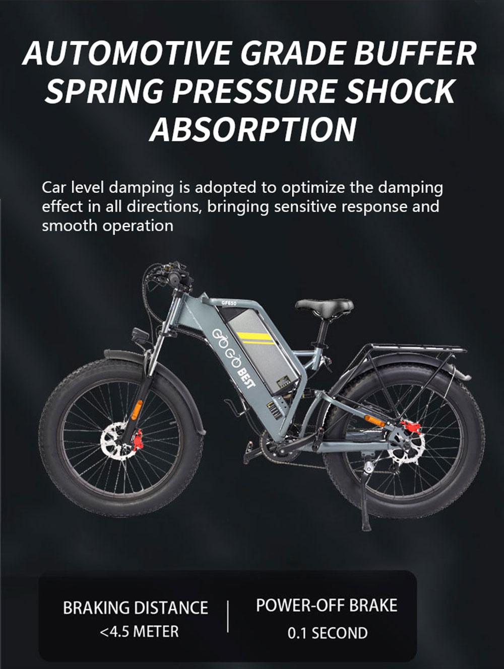 GOGOBEST GF650 Electric Bicycle 26*4.0 Inch Fat Tires 1000W Motor 45Km/h Top Speed 48V 20Ah Battery 90-100KM Max Range Dual Hydraulic Disc Brakes Shimano 7-Speed Transmission 20 GOGOBEST GF650 Electric Bicycle 26*4.0 Inch Fat Tires 1000W Motor 45Km/h Top Speed 48V 20Ah Battery 90-100KM Max Range Dual Hydraulic Disc Brakes Shimano 7-Speed Transmission -rockbros-shop GOGOBEST GF650 Electric Bicycle 26 4 0 Fat Tire 519206 6