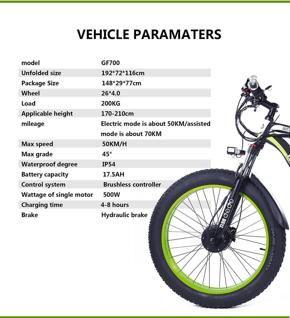 GOGOBEST GF700 26*4.0 Inch Fat Tire Electric Mountain Bike 48V 17.5Ah Battery 2*500W Dual Motor Max Speed 50Km/h 70KM Power-Assisted Range Max Load 200KG IP54 Waterproof Hydraulic Disc Brake MTB Bike 6061 Aluminum Alloy Frame - Black Yellow 17 GOGOBEST GF700 26*4.0 Inch Fat Tire Electric Mountain Bike 48V 17.5Ah Battery 2*500W Dual Motor Max Speed 50Km/h 70KM Power-Assisted Range Max Load 200KG IP54 Waterproof Hydraulic Disc Brake MTB Bike 6061 Aluminum Alloy Frame - Black Yellow -rockbros-shop GOGOBEST GF700 eBike 519221 11