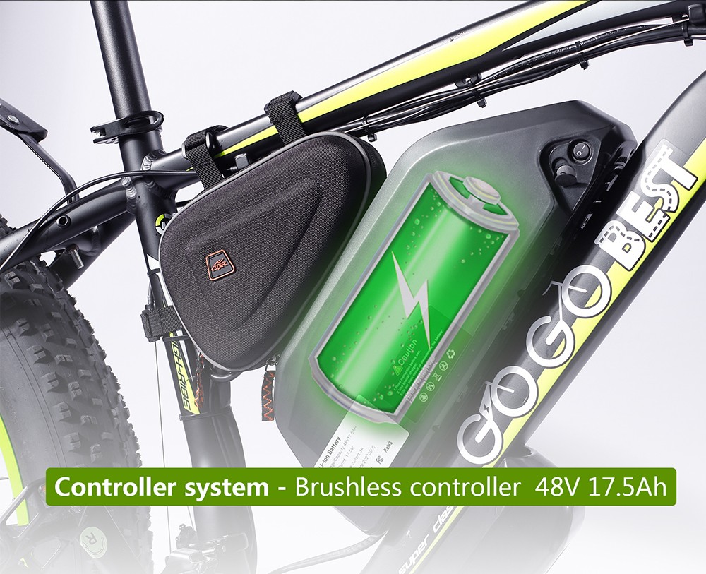 GOGOBEST GF700 26*4.0 Inch Fat Tire Electric Mountain Bike 48V 17.5Ah Battery 2*500W Dual Motor Max Speed 50Km/h 70KM Power-Assisted Range Max Load 200KG IP54 Waterproof Hydraulic Disc Brake MTB Bike 6061 Aluminum Alloy Frame - Black Yellow 9 GOGOBEST GF700 26*4.0 Inch Fat Tire Electric Mountain Bike 48V 17.5Ah Battery 2*500W Dual Motor Max Speed 50Km/h 70KM Power-Assisted Range Max Load 200KG IP54 Waterproof Hydraulic Disc Brake MTB Bike 6061 Aluminum Alloy Frame - Black Yellow -rockbros-shop GOGOBEST GF700 eBike 519221 3