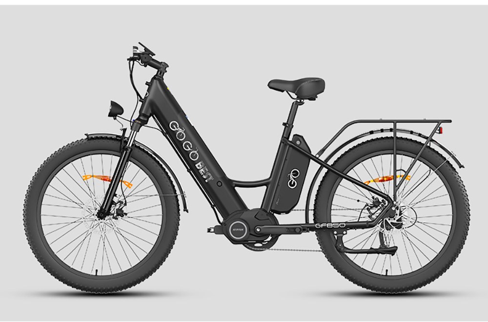 GOGOBEST GF850 Electric Bike 48V 500W Motor 32km/h Max Speed 2*10.4Ah Batteries 130km Range Shimano 7 Speed Gear - Black -rockbros-shop GOGOBEST GF850 Electric Bike 48V 500W Motor Black 519585 17