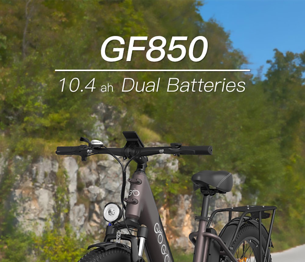 GOGOBEST GF850 Electric Bike 48V 500W Motor 32km/h Max Speed 2*10.4Ah Batteries 130km Range Shimano 7 Speed Gear - Purple -rockbros-shop GOGOBEST GF850 Electric Bike 48V 500W Motor Purple 519587 0