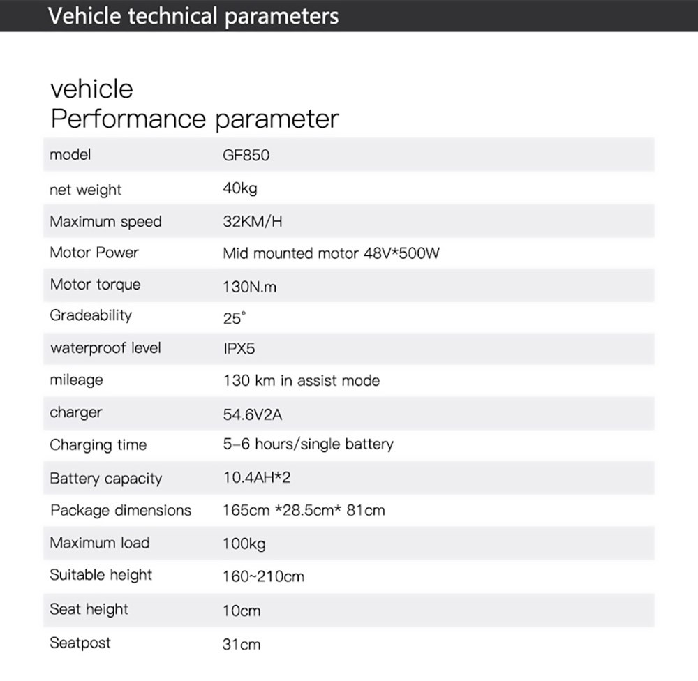 GOGOBEST GF850 Electric Bike 48V 500W Motor 32km/h Max Speed 2*10.4Ah Batteries 130km Range Shimano 7 Speed Gear - Purple -rockbros-shop GOGOBEST GF850 Electric Bike 48V 500W Motor Purple 519587 14