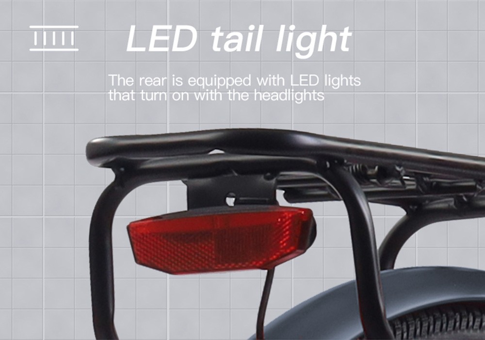 GOGOBEST GM28 Electric Bike 36V 350W Motor 32km/h Max Speed 10.4Ah Battery 60-80km Range Shimano 7 Speed Gear 120kg Load - Grey -rockbros-shop GOGOBEST GM28 Electric Bike 36V 350W Motor Grey 519590 11