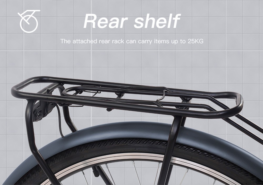 GOGOBEST GM28 Electric Bike 36V 350W Motor 32km/h Max Speed 10.4Ah Battery 60-80km Range Shimano 7 Speed Gear 120kg Load - Grey -rockbros-shop GOGOBEST GM28 Electric Bike 36V 350W Motor Grey 519590 12