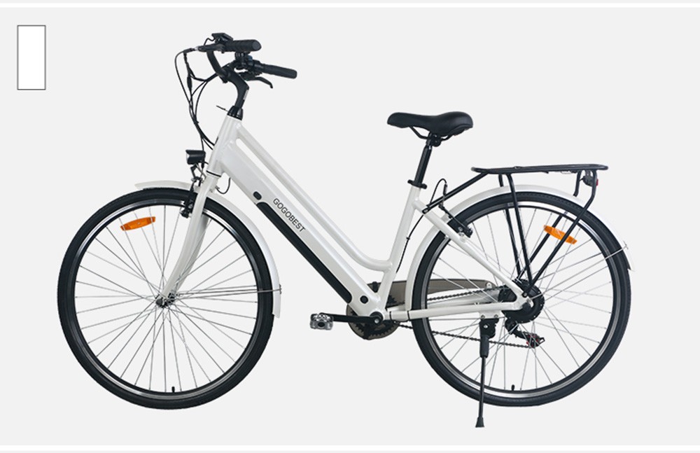GOGOBEST GM28 Electric Bike 36V 350W Motor 32km/h Max Speed 10.4Ah Battery 60-80km Range Shimano 7 Speed Gear 120kg Load - Grey -rockbros-shop GOGOBEST GM28 Electric Bike 36V 350W Motor Grey 519590 17