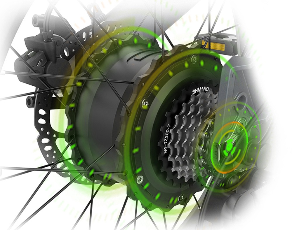 GOGOBEST GM28 Electric Bike 36V 350W Motor 32km/h Max Speed 10.4Ah Battery 60-80km Range Shimano 7 Speed Gear 120kg Load - Grey -rockbros-shop GOGOBEST GM28 Electric Bike 36V 350W Motor Grey 519590 6