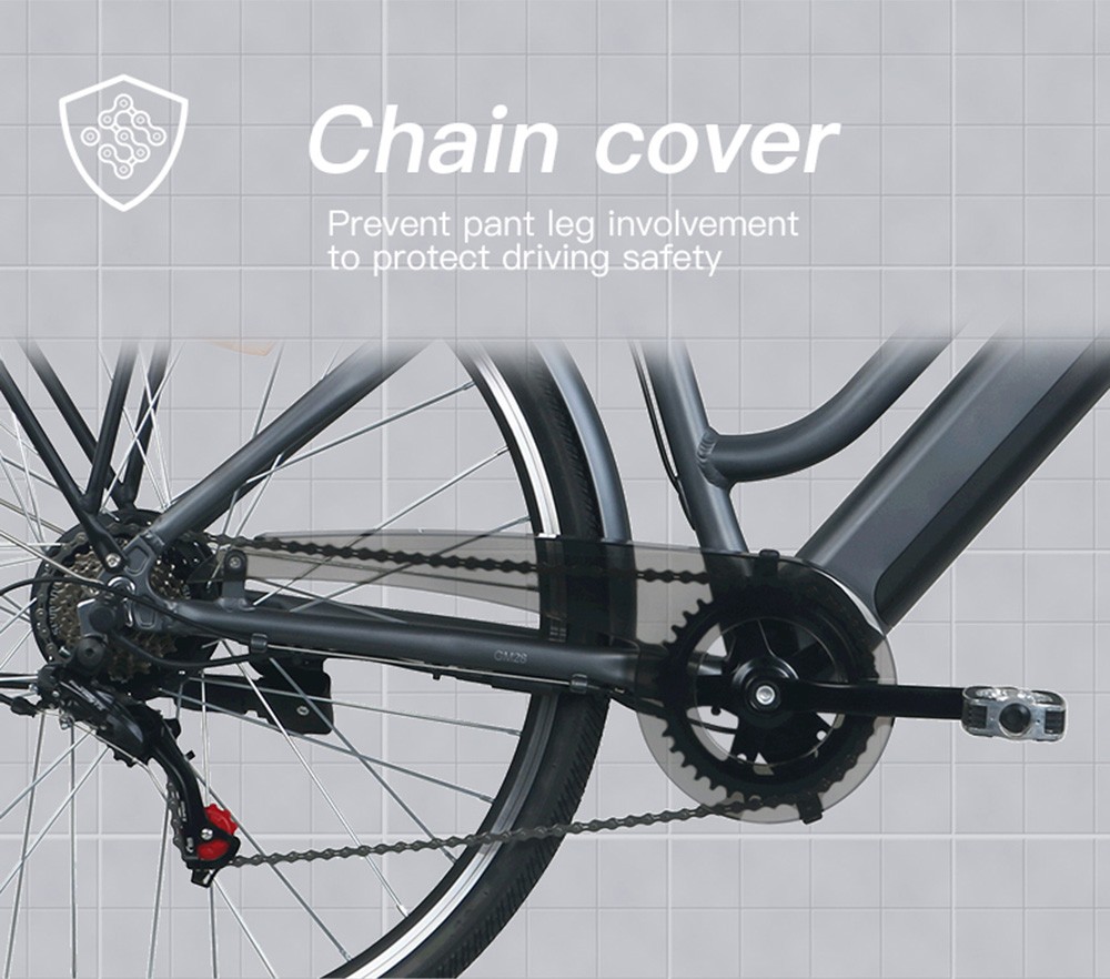 GOGOBEST GM28 Electric Bike 36V 350W Motor 32km/h Max Speed 10.4Ah Battery 60-80km Range Shimano 7 Speed Gear 120kg Load - Grey -rockbros-shop GOGOBEST GM28 Electric Bike 36V 350W Motor Grey 519590 9