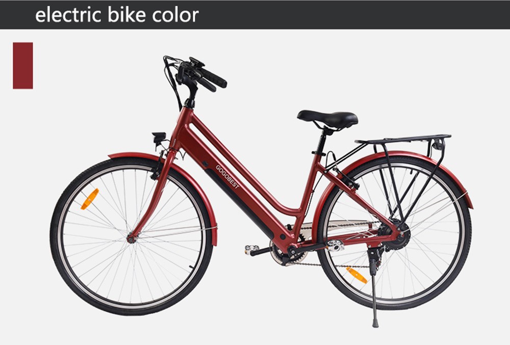 GOGOBEST GM28 Electric Bike 27.5 inch Tire 36V 350W Motor 32km/h Max Speed 10.4Ah Battery 60-80km Range Shimano 7 Speed Gear 120kg Load – Red