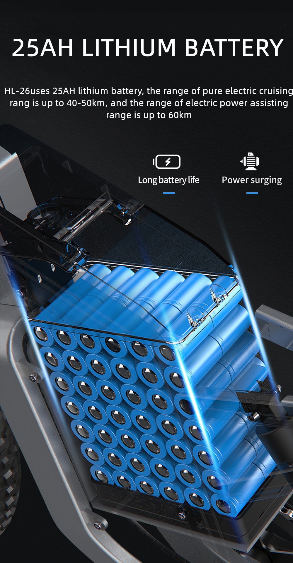 GUNAI MX25 Electric Bicycle 20*4.0 Inch Fat Tires 2000W Brushless Motor 50Km/h Max Speed 48V 25Ah Battery Shimano 7-Speed Double Oil Brakes 75KM Mileage Range 200KG Payload E-Bike - Black 17 GUNAI MX25 Electric Bicycle 20*4.0 Inch Fat Tires 2000W Brushless Motor 50Km/h Max Speed 48V 25Ah Battery Shimano 7-Speed Double Oil Brakes 75KM Mileage Range 200KG Payload E-Bike - Black -rockbros-shop GUNAI MX25 48V 25Ah 2000W 20 Electric Bicycle 519599 3