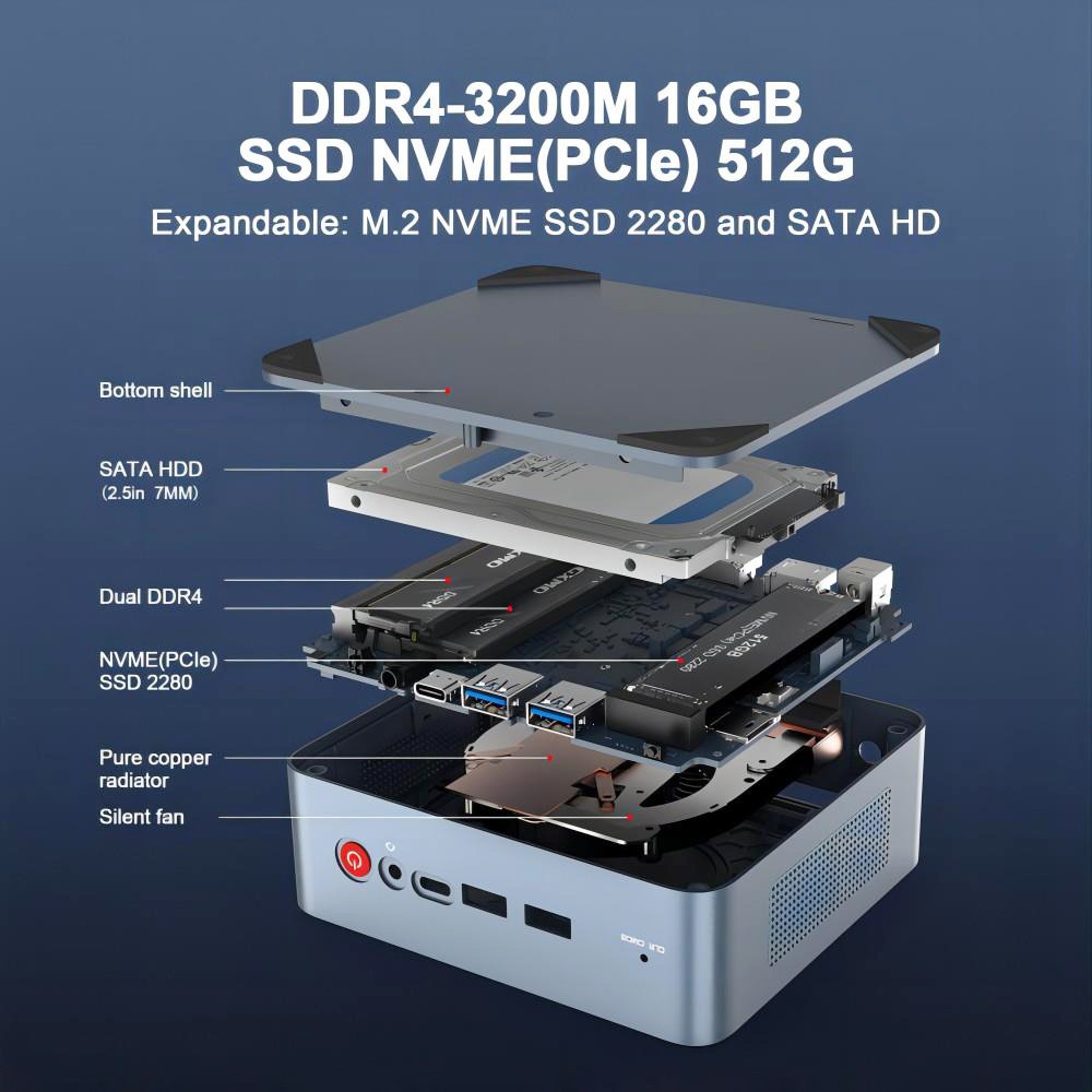 GXMO G35 Mini PC Windows 11 Pro, Intel Core I5 Intel UHD Graphics, 16GB DDR4 512GB SSD, 2.4G & 5.8G WiFi, 1000 Mbps LAN - EU 17 GXMO G35 Mini PC Windows 11 Pro, Intel Core I5 Intel UHD Graphics, 16GB DDR4 512GB SSD, 2.4G & 5.8G WiFi, 1000 Mbps LAN - EU -IMOU Sales GXMO G35 Mini PC Windows 11 Pro EU 519554 3