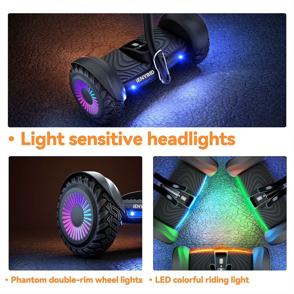 IENYRID K8 Balance Car 10 Inch Off-road Tires 350W*2 Motor 16km/h Top Speed 4Ah Battery For 12km Mileage 80kg Load Black -rockbros-shop IENYRID K8 Balance Car Black 519565 4