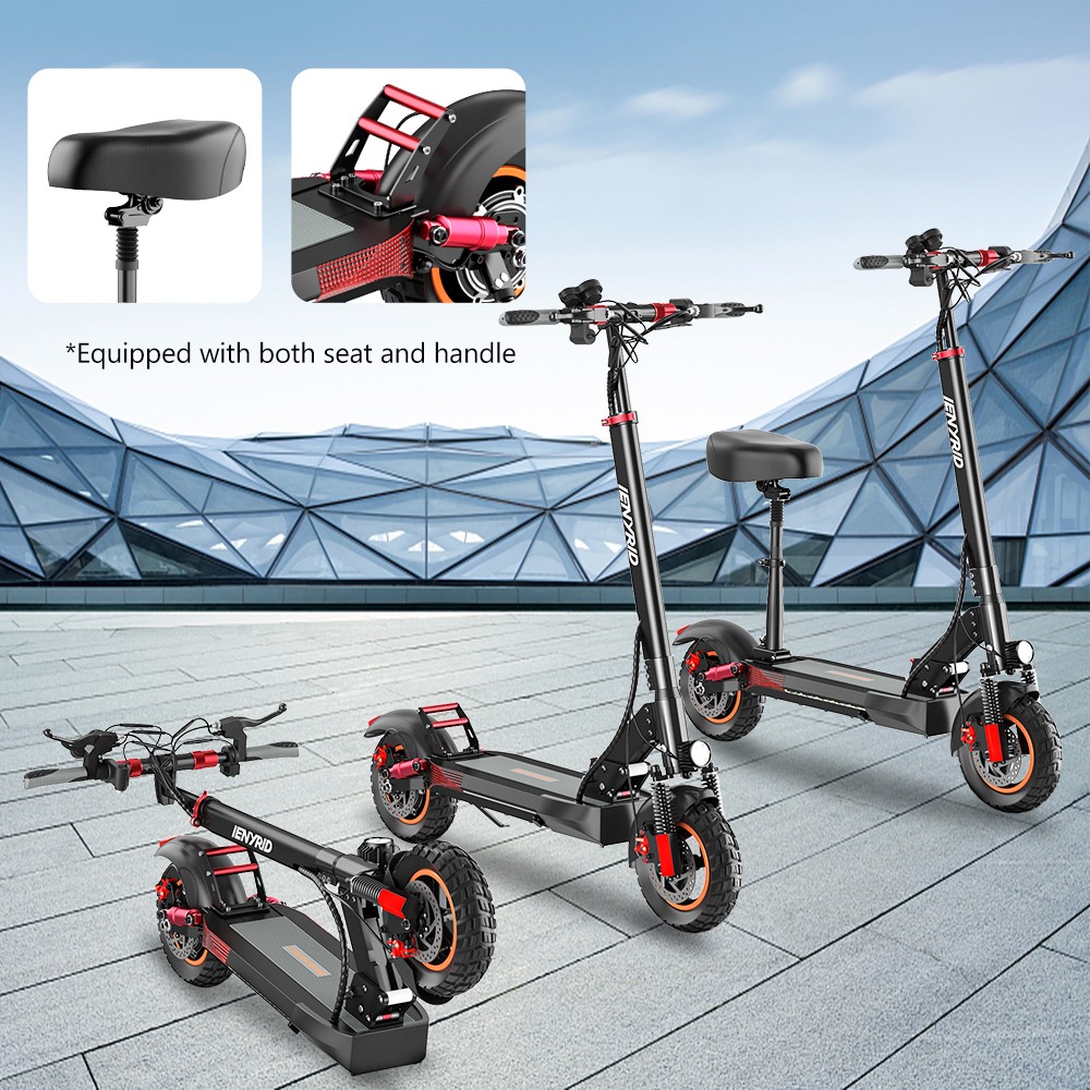 IENYRID M4 Pro S Electric Scooter 10 Inch Off-Road Tires 48V 600W Motor 40-45Km/h Max Speed 16Ah Lithium Battery 40-60KM Range 150KG Max Load Mechanical Disc Brakes With Seat -rockbros-shop IENYRID M4 Pro S Electric Scooter 519365 4