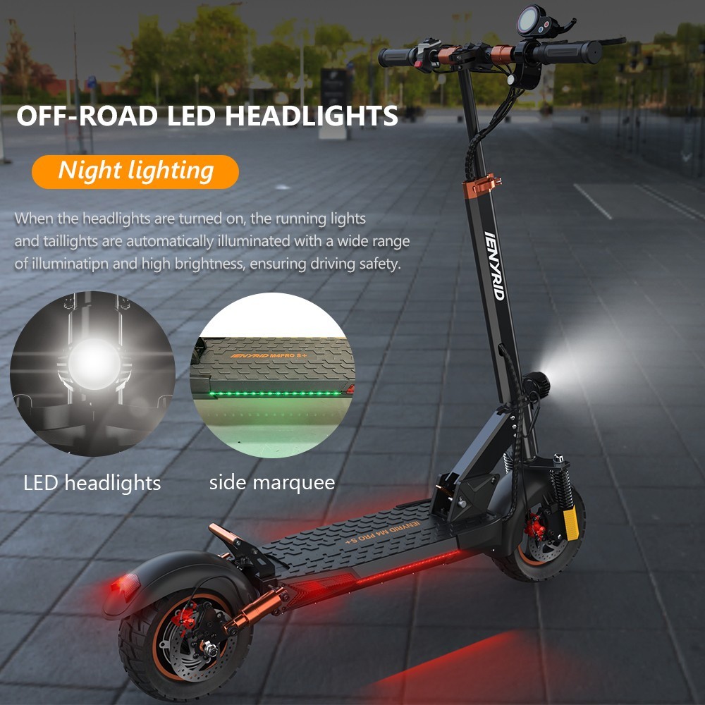 IENYRID M4 PRO S+ MAX Electric Scooter 10 Inch Off-Road Pneumatic Tires 800W Motor 45Km/h Max Speed 48V 20Ah Battery 75KM Range 150KG Max Load Dual Disc Brakes -rockbros-shop IENYRID M4PRO S MAX Electric Scooter 519513 10