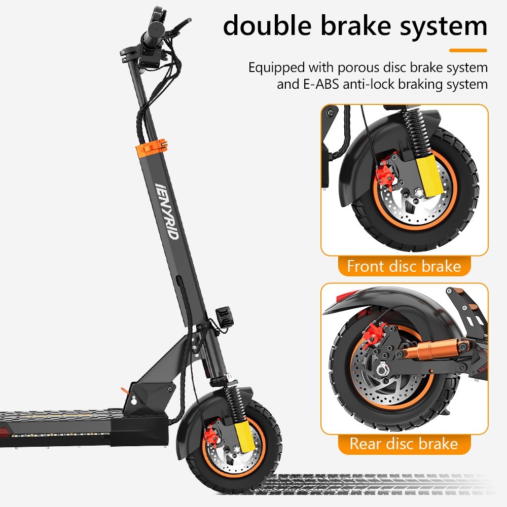 iENYRID M4 PRO S+ MAX Elektrická kolobežka 10-palcové terénne pneumatiky 800W motor 45Km/h max. rýchlosť 48V 20Ah batéria 75km dojazd 150KG max. zaťaženie Dvojité kotúčové brzdy