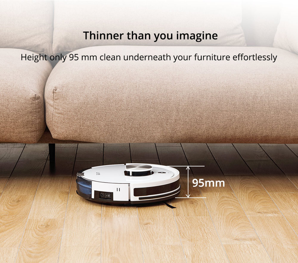 ILIFE L100 Robot Vacuum Cleaner 2000Pa Suction LDS Laser Navigation 2900mAh Battery 90Mins Run Time 450ml Dust Tank Carpet Boost Alexa Google Assistant APP Control - White