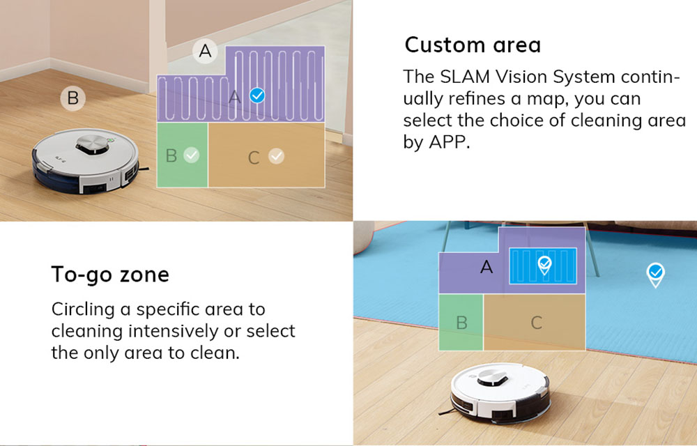 ILIFE L100 Robot Vacuum Cleaner 2000Pa Suction LDS Laser Navigation 2900mAh Battery 90Mins Run Time 450ml Dust Tank Carpet Boost Alexa Google Assistant APP Control - White