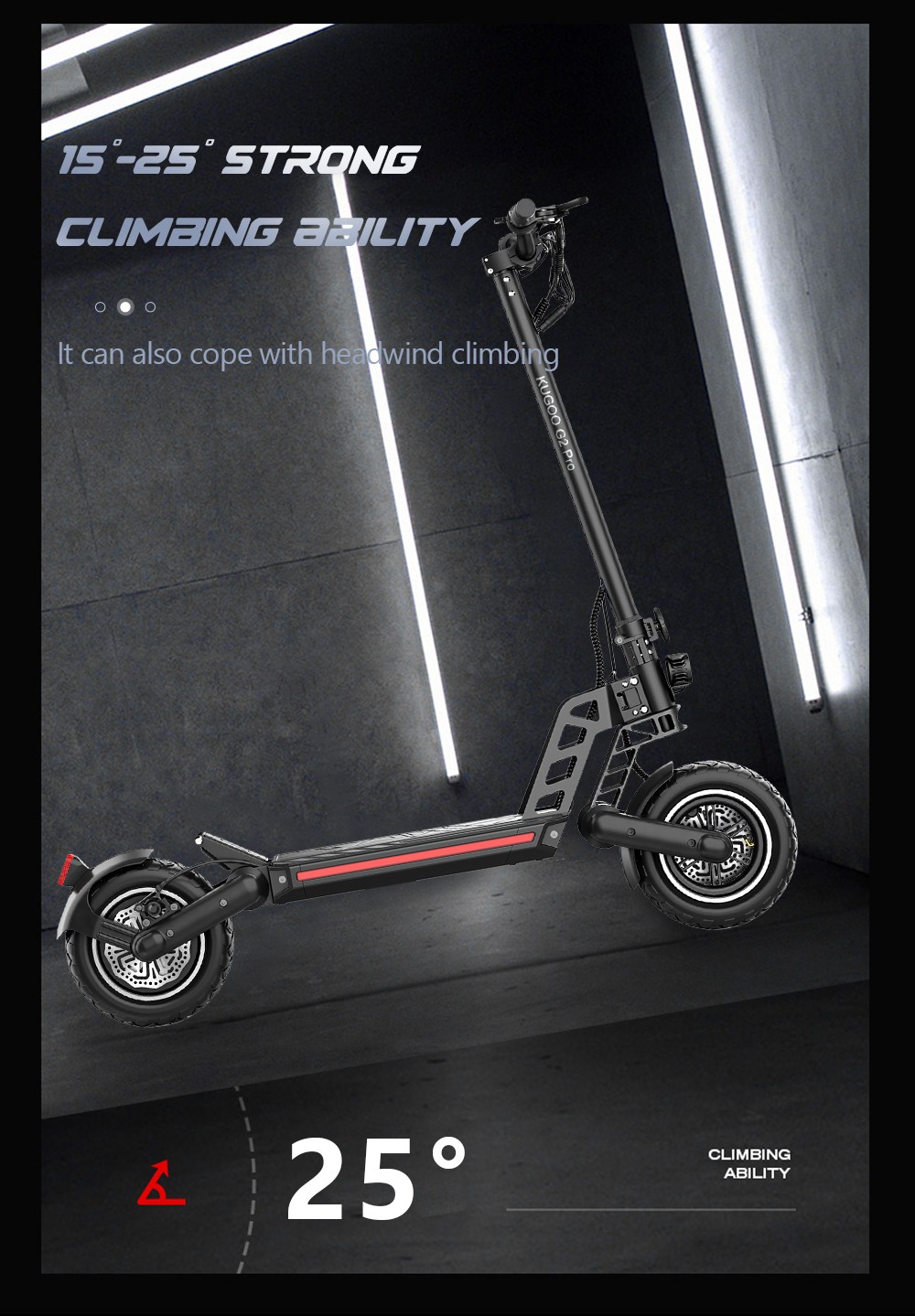 KUGOO G2 PRO Electric Scooter 10 Inch Off-Road Tire 800W Motor 45Km/h Max Speed 48V 15Ah Battery For 50KM Range 130KG Max Load E-Brake Disc Brake -rockbros-shop KUGOO G2 PRO Electric Scooter 519364 5