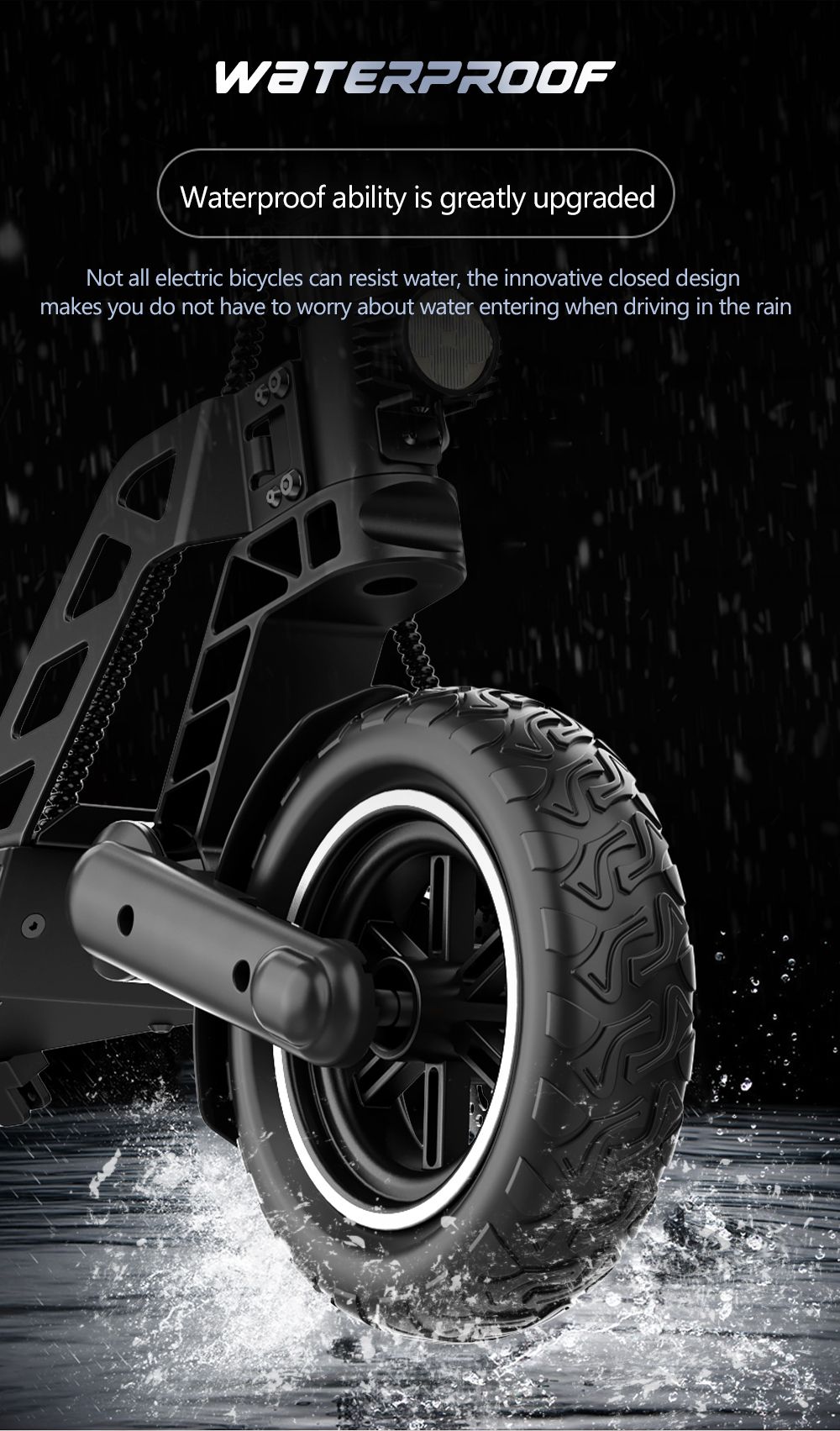 KUGOO G2 PRO Electric Scooter 10 Inch Off-Road Tire 800W Motor 45Km/h Max Speed 48V 15Ah Battery For 50KM Range 130KG Max Load E-Brake Disc Brake -rockbros-shop KUGOO G2 PRO Electric Scooter 519364 9
