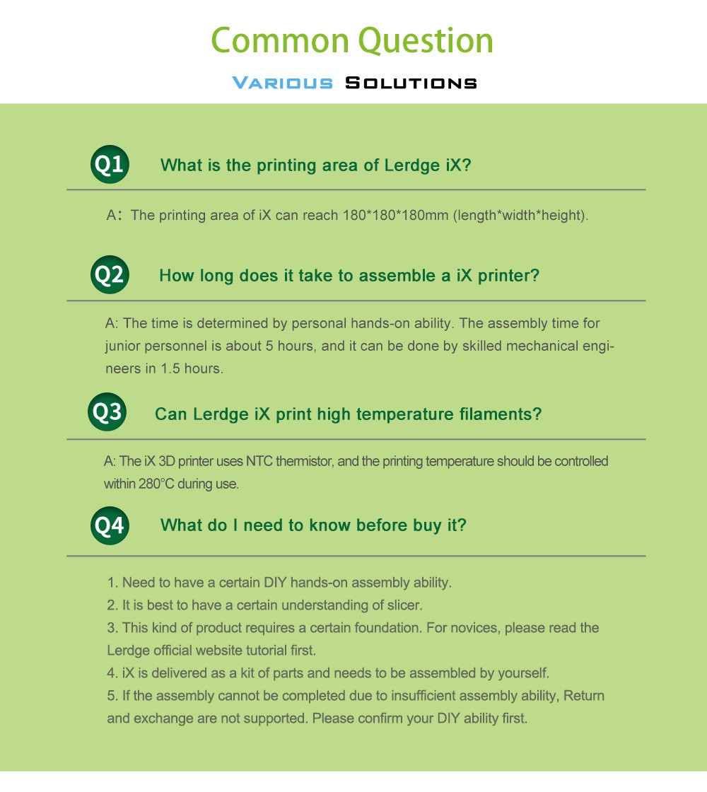 Lerdge IX 3D Printer Kit, Auto Leveling, 0.1mm Printing Accuracy, 200mm/s Printing Speed, PEI Flexible Sheet, 3.5 Inch IPS Touch Screen, TMC2226 Silent Driver, Resume Printing, Full-Metal Extruder, 180*180*180mm - Blue -BioloMix Shop Lerdge iX 3D Printer Kit Blue 519445 16