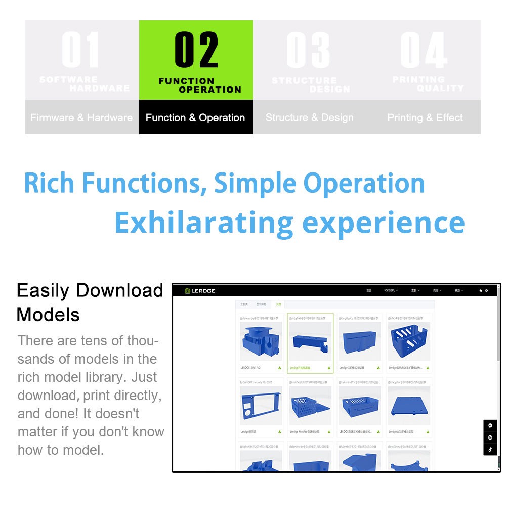 Lerdge IX 3D Printer Kit, Auto Leveling, 0.1mm Printing Accuracy, 200mm/s Printing Speed, PEI Flexible Sheet, 3.5 Inch IPS Touch Screen, TMC2226 Silent Driver, Resume Printing, Full-Metal Extruder, 180*180*180mm - Blue -BioloMix Shop Lerdge iX 3D Printer Kit Blue 519445 3