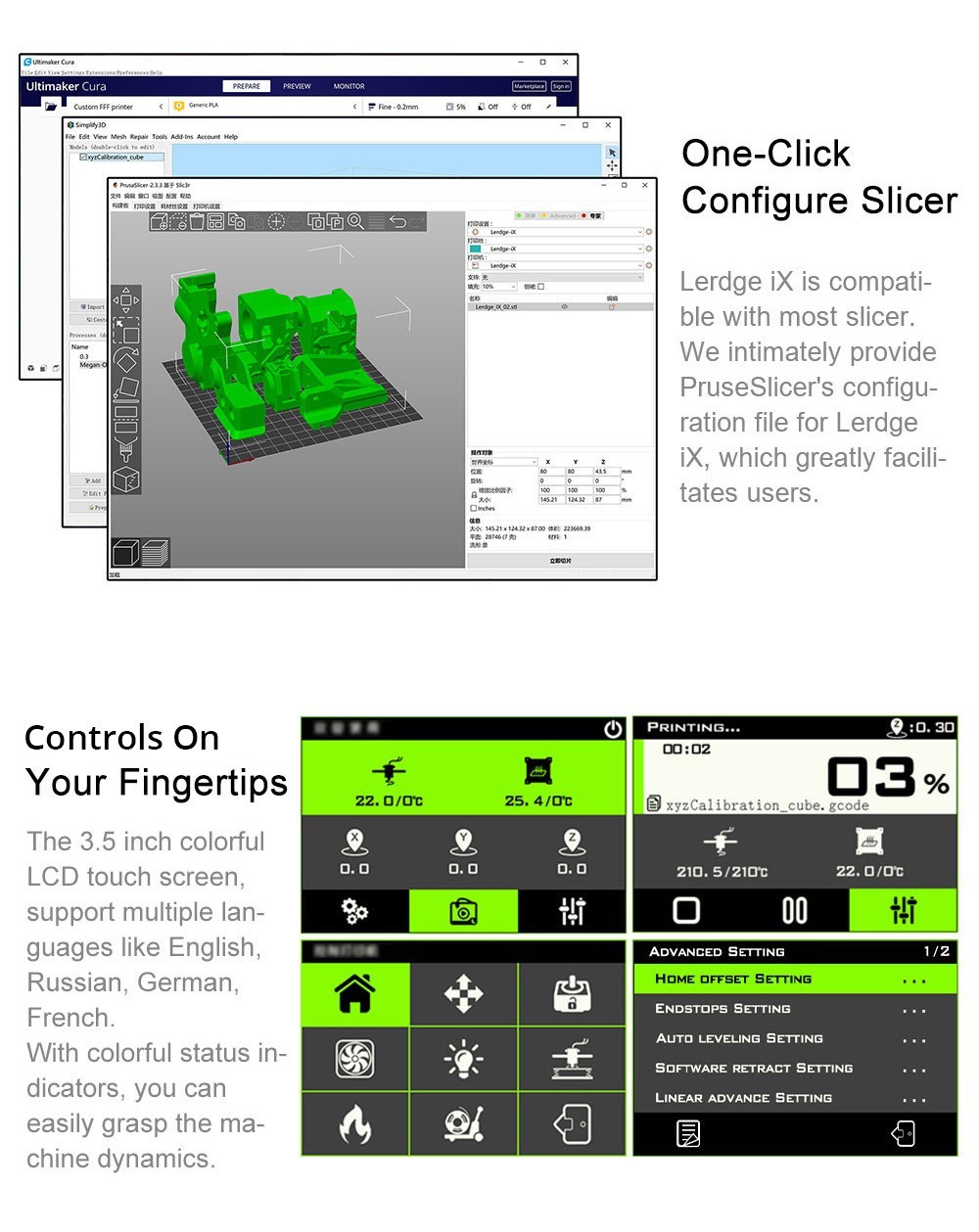 Lerdge IX 3D Printer Kit, Auto Leveling, 0.1mm Printing Accuracy, 200mm/s Printing Speed, PEI Flexible Sheet, 3.5 Inch IPS Touch Screen, TMC2226 Silent Driver, Resume Printing, Full-Metal Extruder, 180*180*180mm - Green 11 Lerdge IX 3D Printer Kit, Auto Leveling, 0.1mm Printing Accuracy, 200mm/s Printing Speed, PEI Flexible Sheet, 3.5 Inch IPS Touch Screen, TMC2226 Silent Driver, Resume Printing, Full-Metal Extruder, 180*180*180mm - Green -BioloMix Shop Lerdge iX 3D Printer Kit Green 519444 5