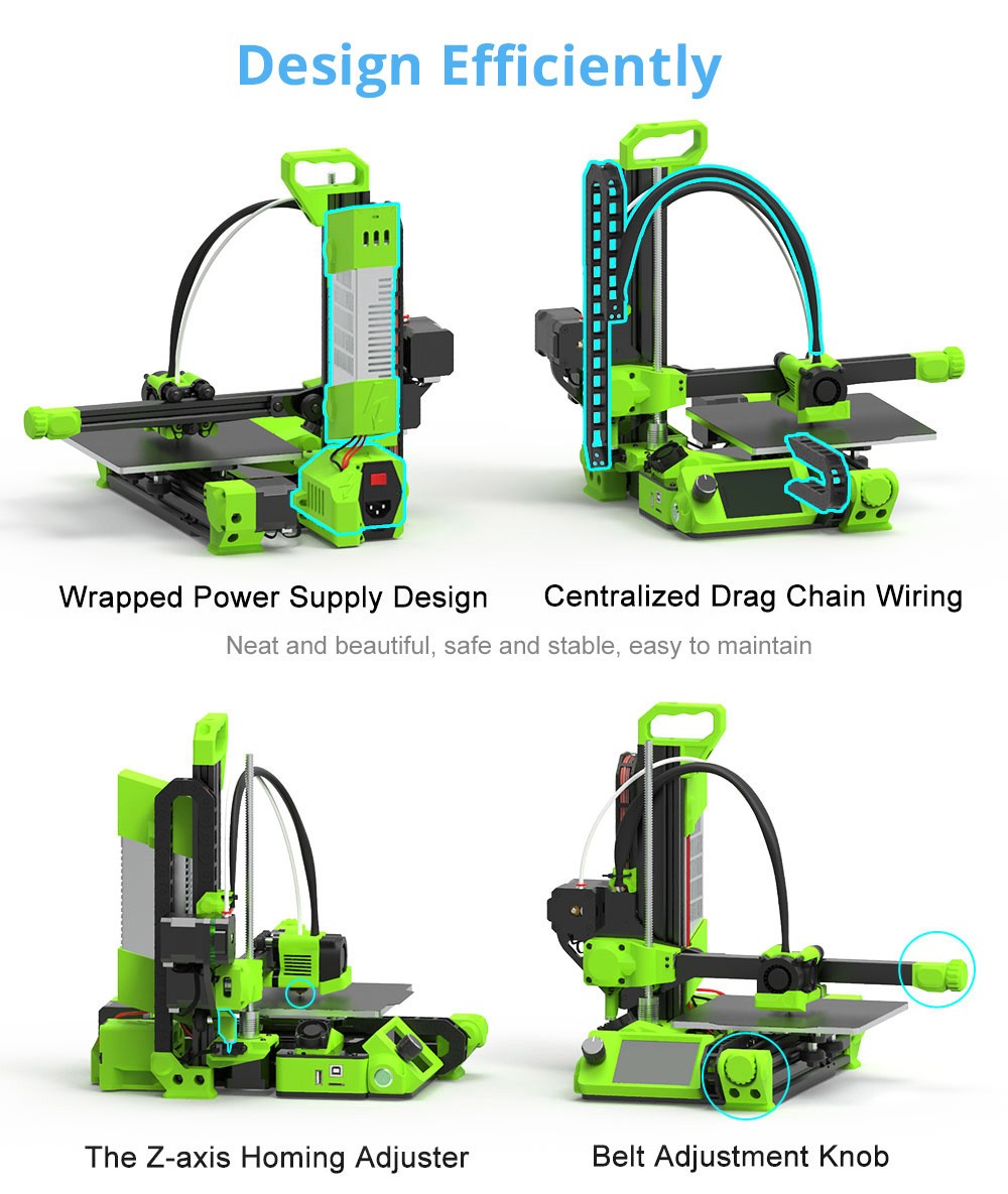 Lerdge IX 3D Printer Kit, Auto Leveling, 0.1mm Printing Accuracy, 200mm/s Printing Speed, PEI Flexible Sheet, 3.5 Inch IPS Touch Screen, TMC2226 Silent Driver, Resume Printing, Full-Metal Extruder, 180*180*180mm - Orange -BioloMix Shop Lerdge iX 3D Printer Kit Orange 519440 4