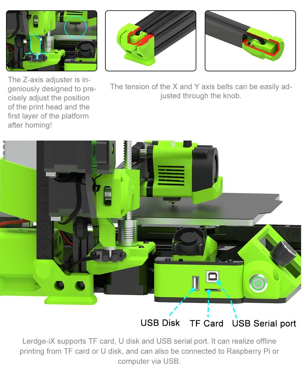 Lerdge IX 3D Printer Kit, Auto Leveling, 0.1mm Printing Accuracy, 200mm/s Printing Speed, PEI Flexible Sheet, 3.5 Inch IPS Touch Screen, TMC2226 Silent Driver, Resume Printing, Full-Metal Extruder, 180*180*180mm - Orange -BioloMix Shop Lerdge iX 3D Printer Kit Orange 519440 6